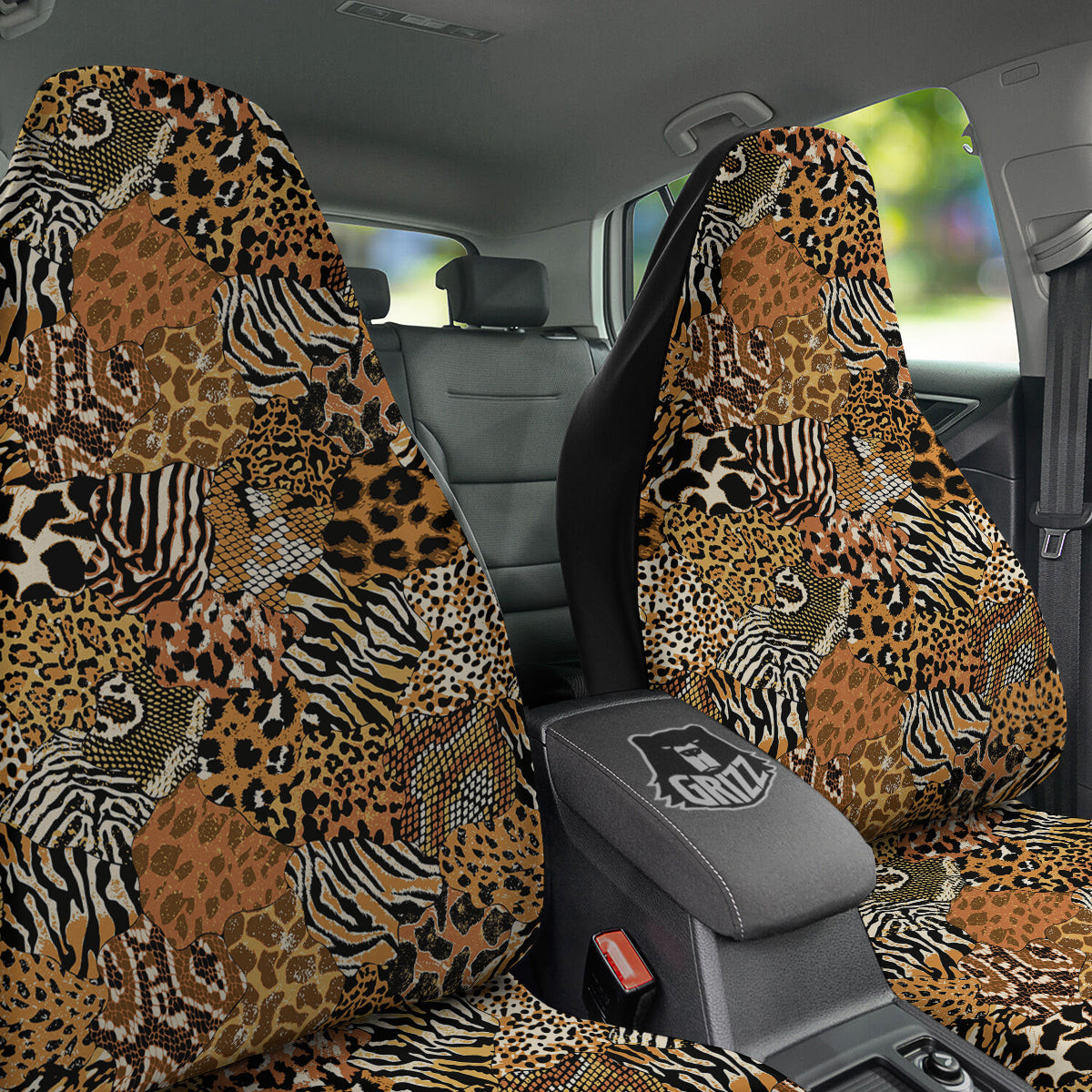 Wild Animal Skins Patchwork Print Pattern Car Seat Covers-grizzshop