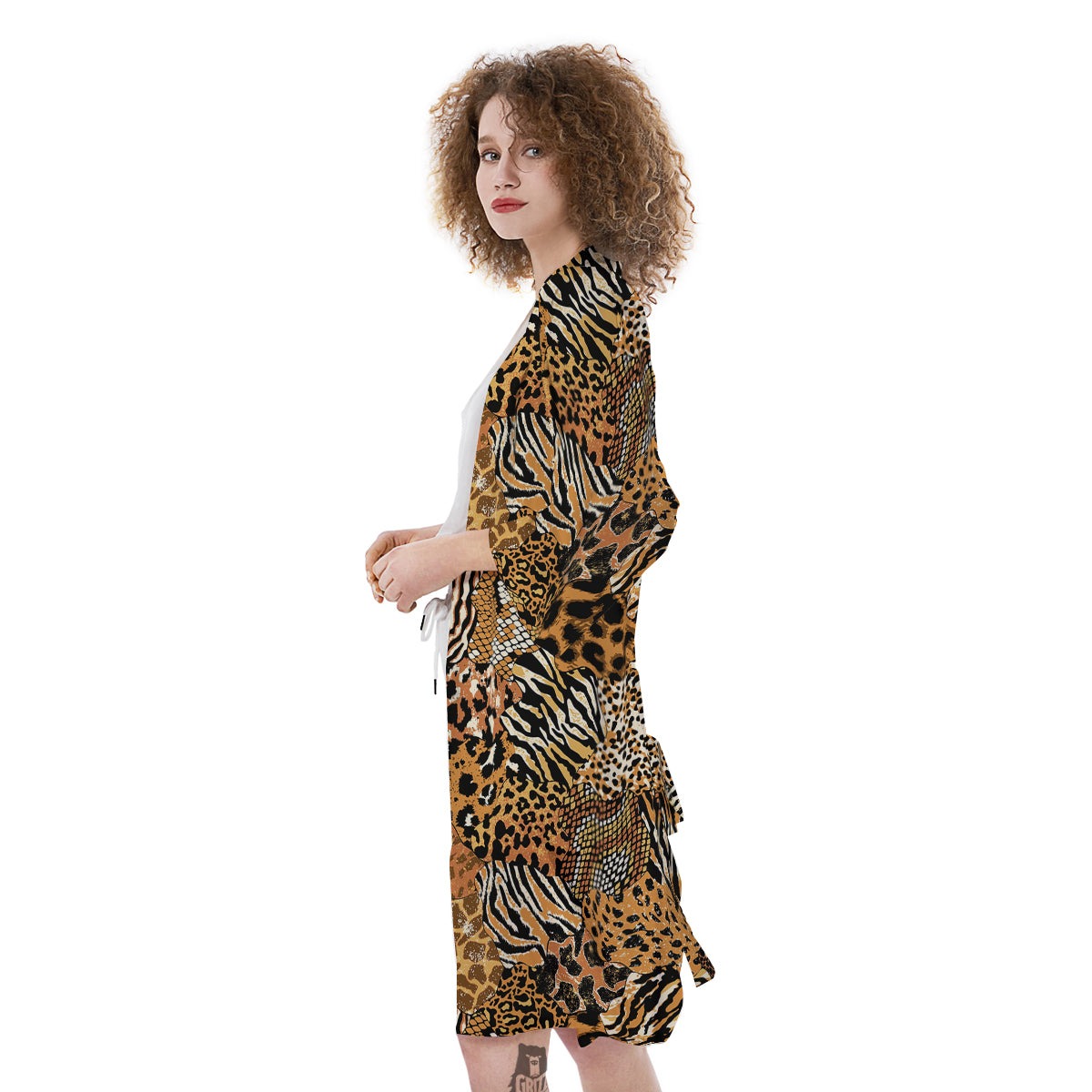 Wild Animal Skins Patchwork Print Pattern Kimono-grizzshop