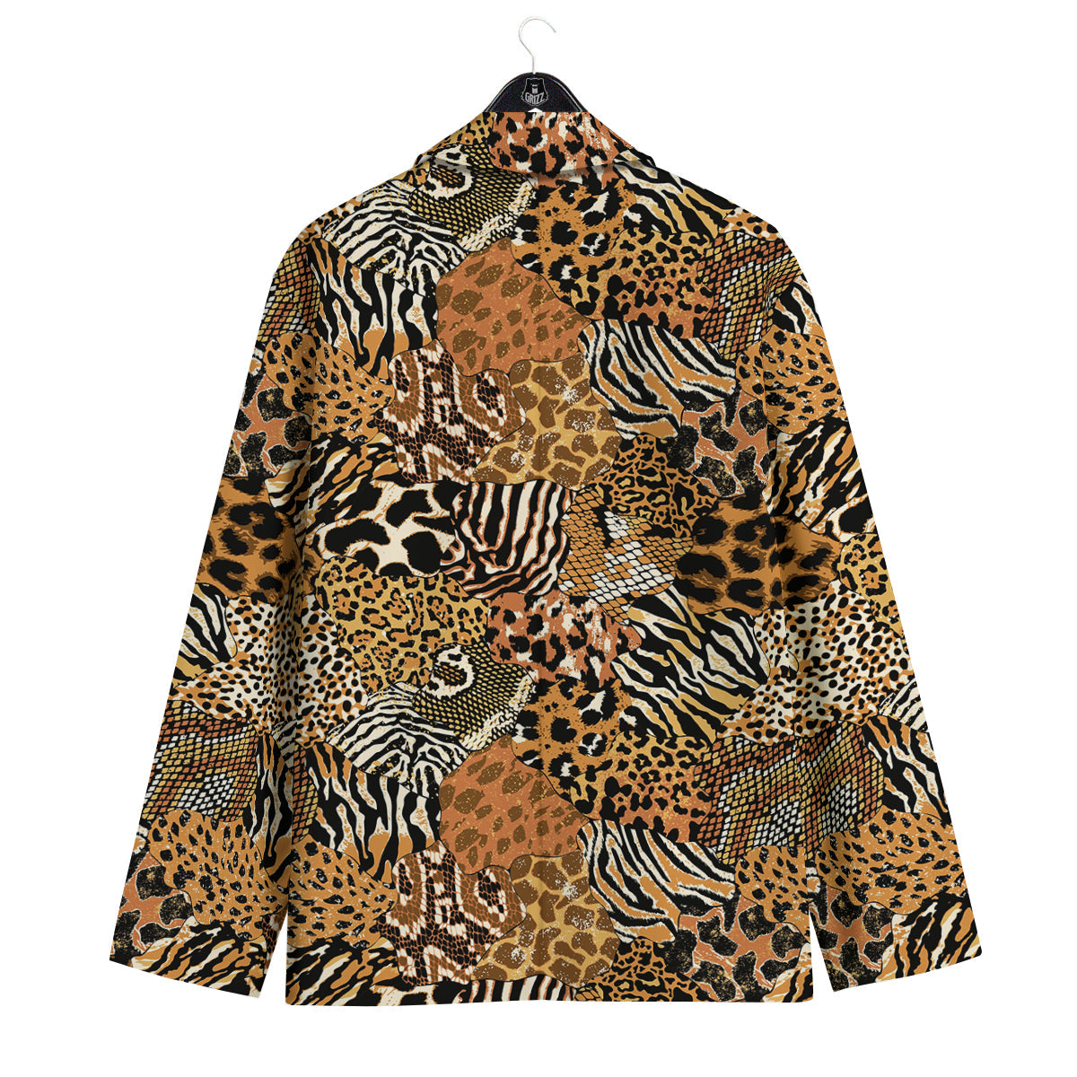 Wild Animal Skins Patchwork Print Pattern Men's Sport Coat-grizzshop