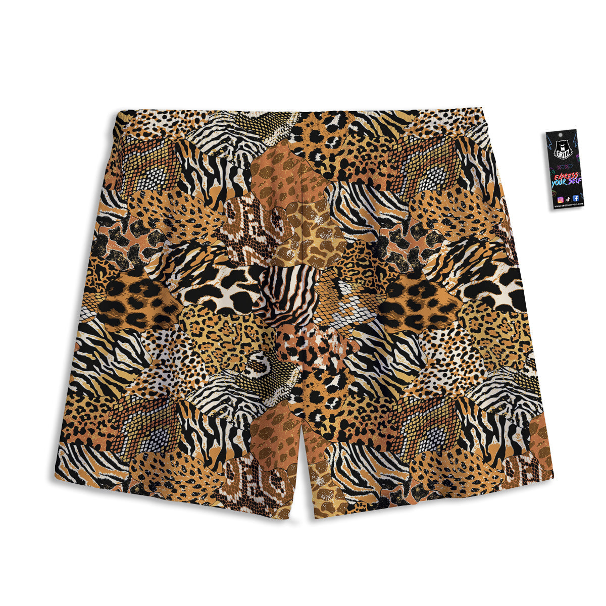 Wings Flame Print Mesh Shorts
