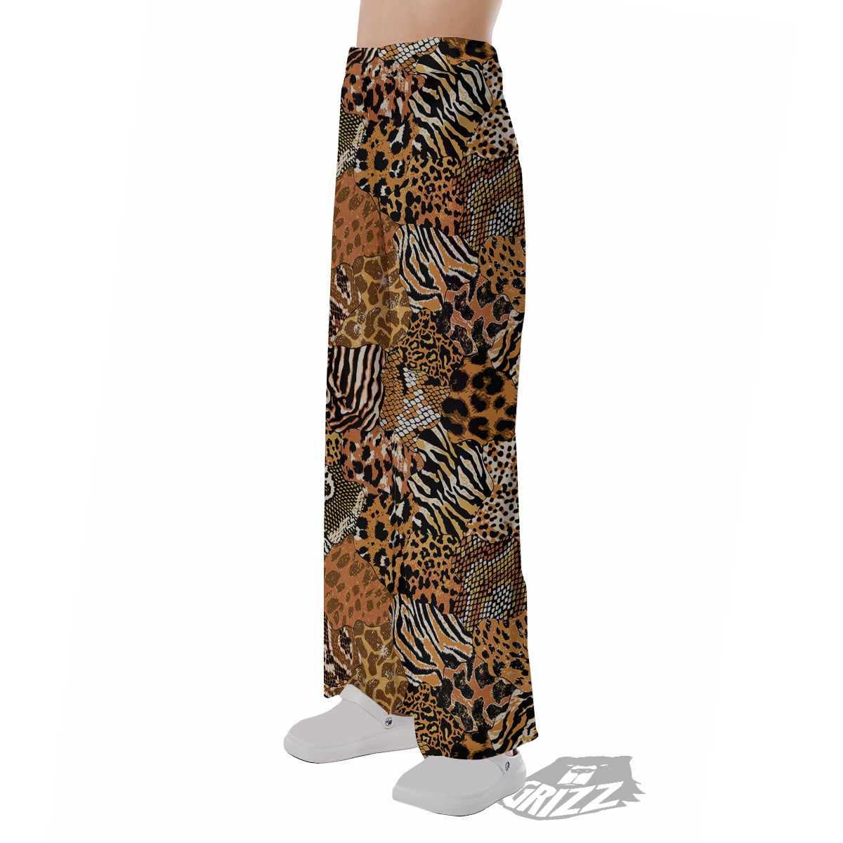 Wild Animal Skins Patchwork Print Pattern Pajama Pants-grizzshop