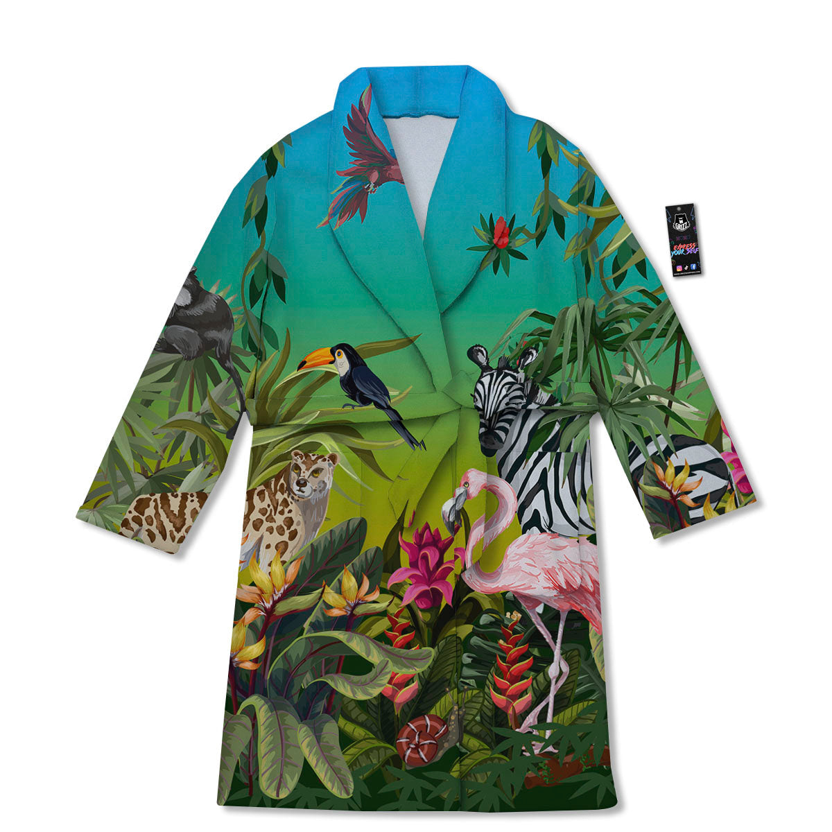Wild Animals Jungle Print Bathrobe-grizzshop