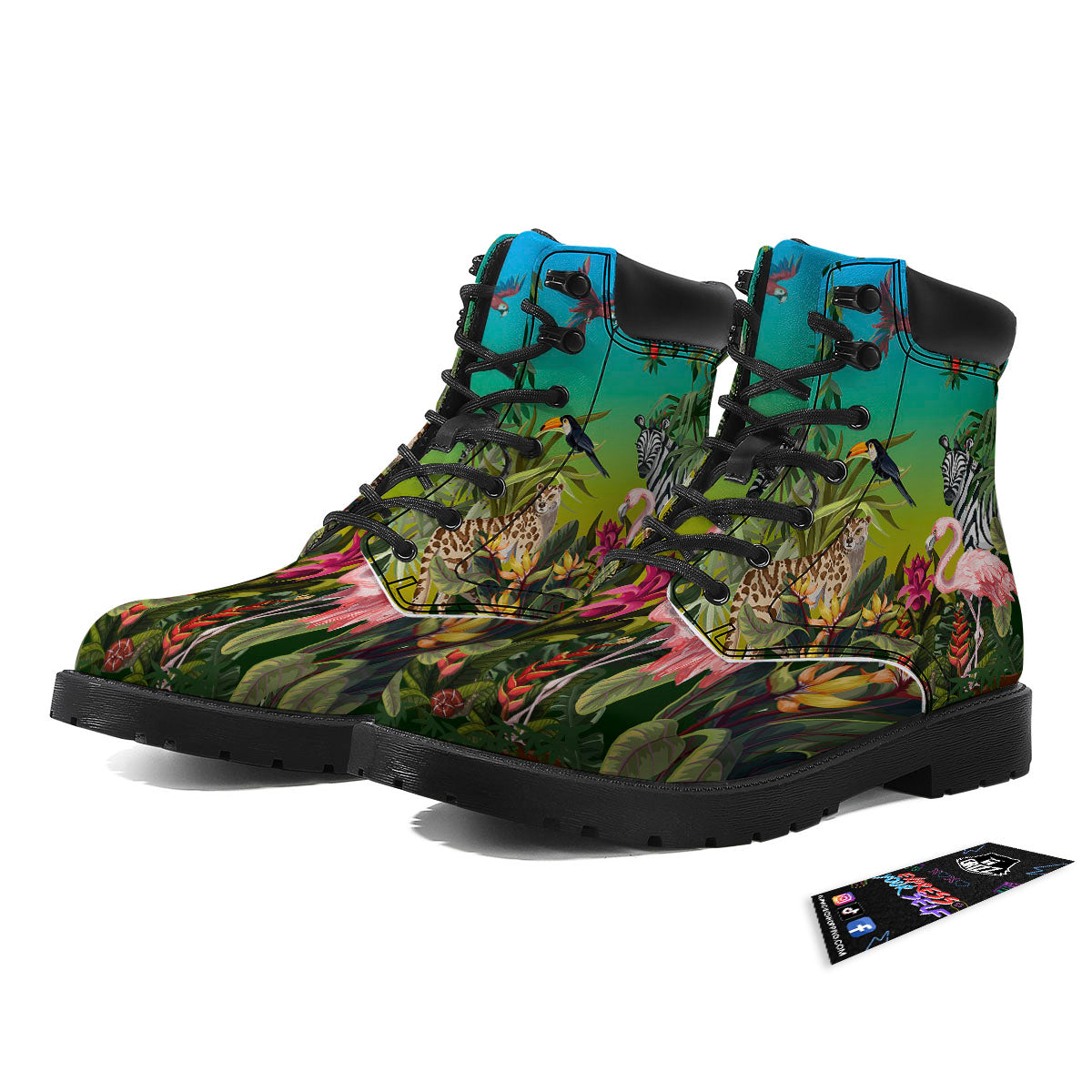 Wild Animals Jungle Print Boots-grizzshop