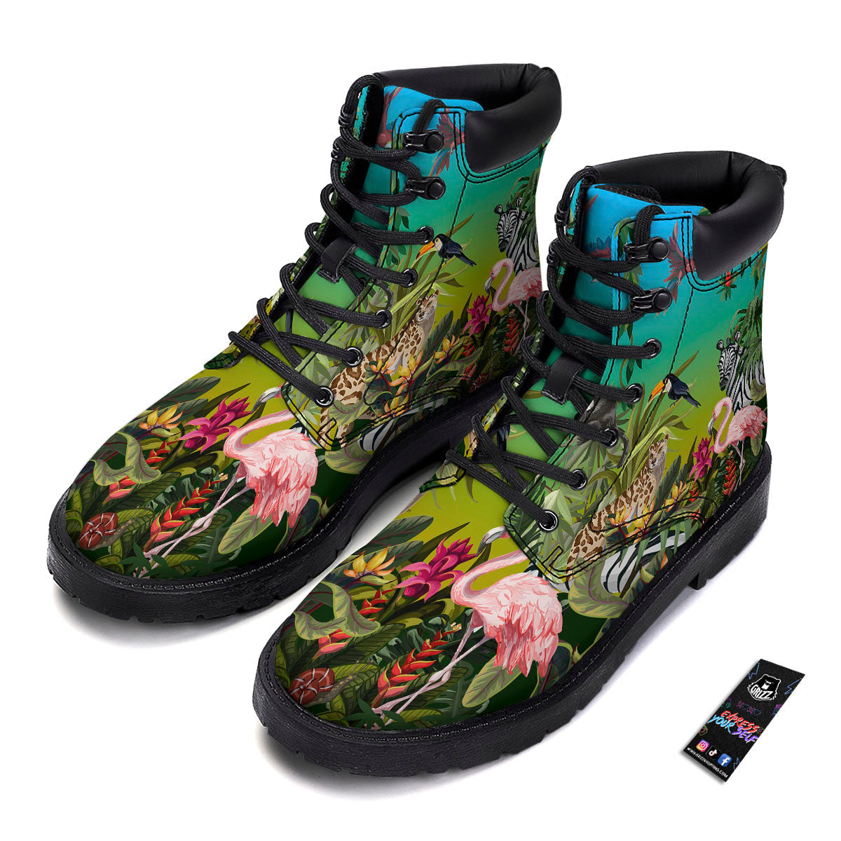 Wild Animals Jungle Print Boots-grizzshop