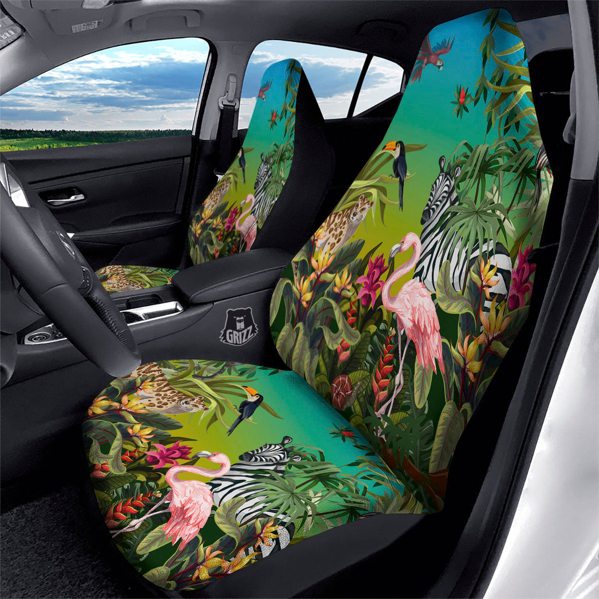 Wild Animals Jungle Print Car Seat Covers-grizzshop