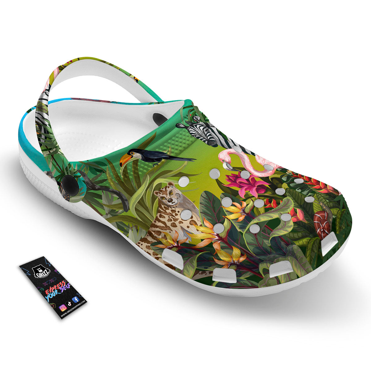 Wild Animals Jungle Print Clog-grizzshop