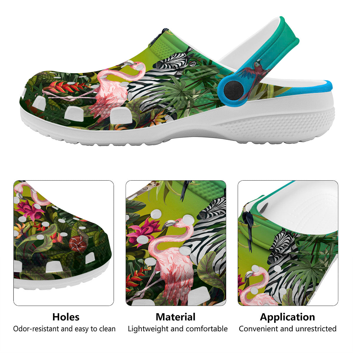 Wild Animals Jungle Print Clog-grizzshop