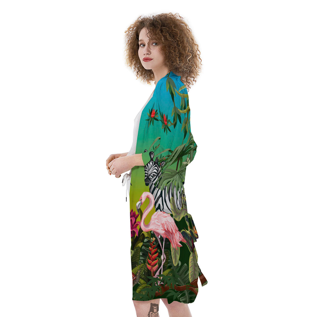 Wild Animals Jungle Print Kimono-grizzshop