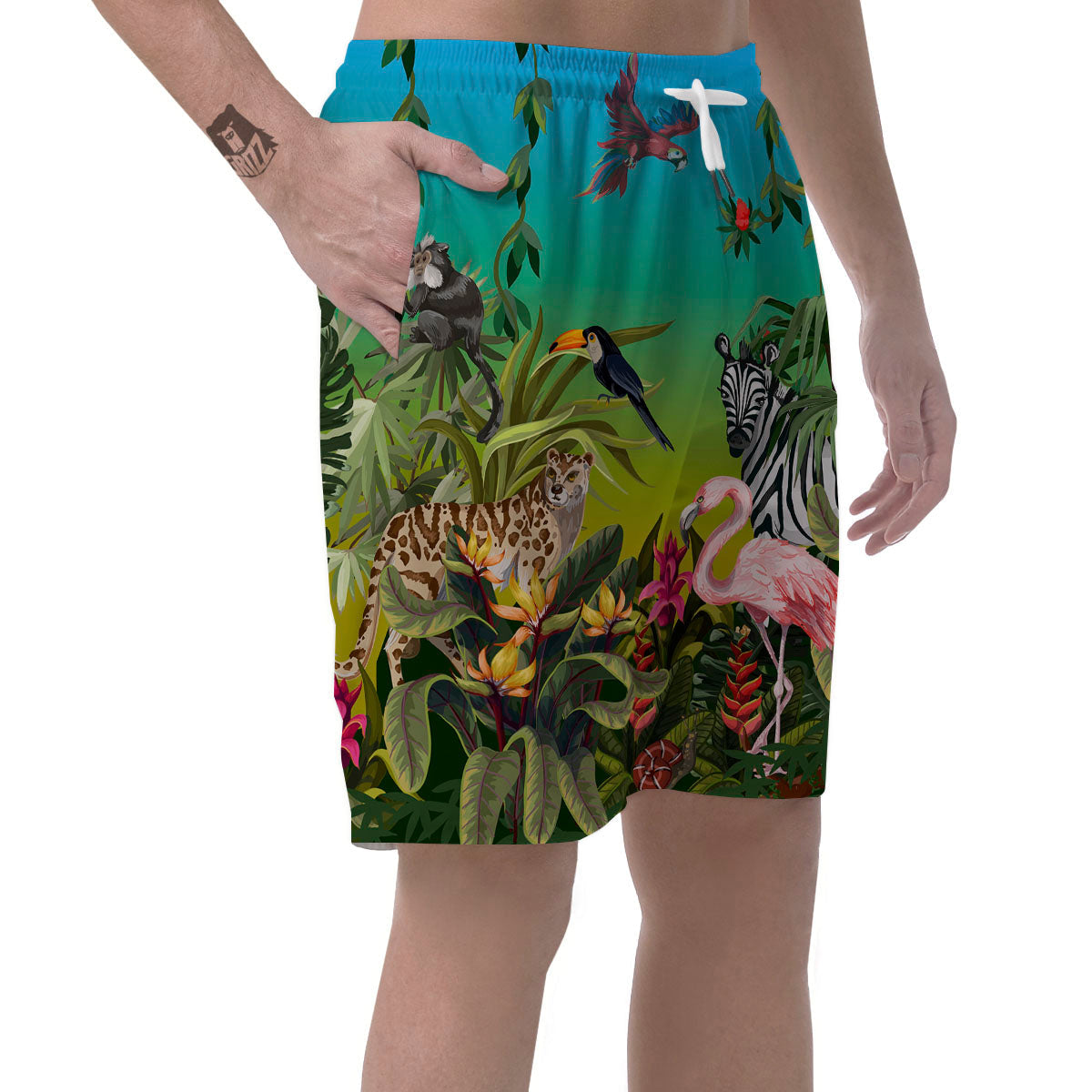 Wild Animals Jungle Print Men's Shorts-grizzshop