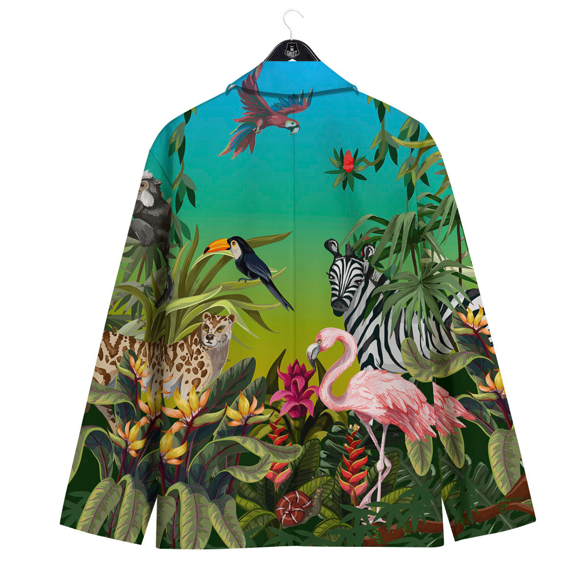 Wild Animals Jungle Print Men's Sport Coat-grizzshop