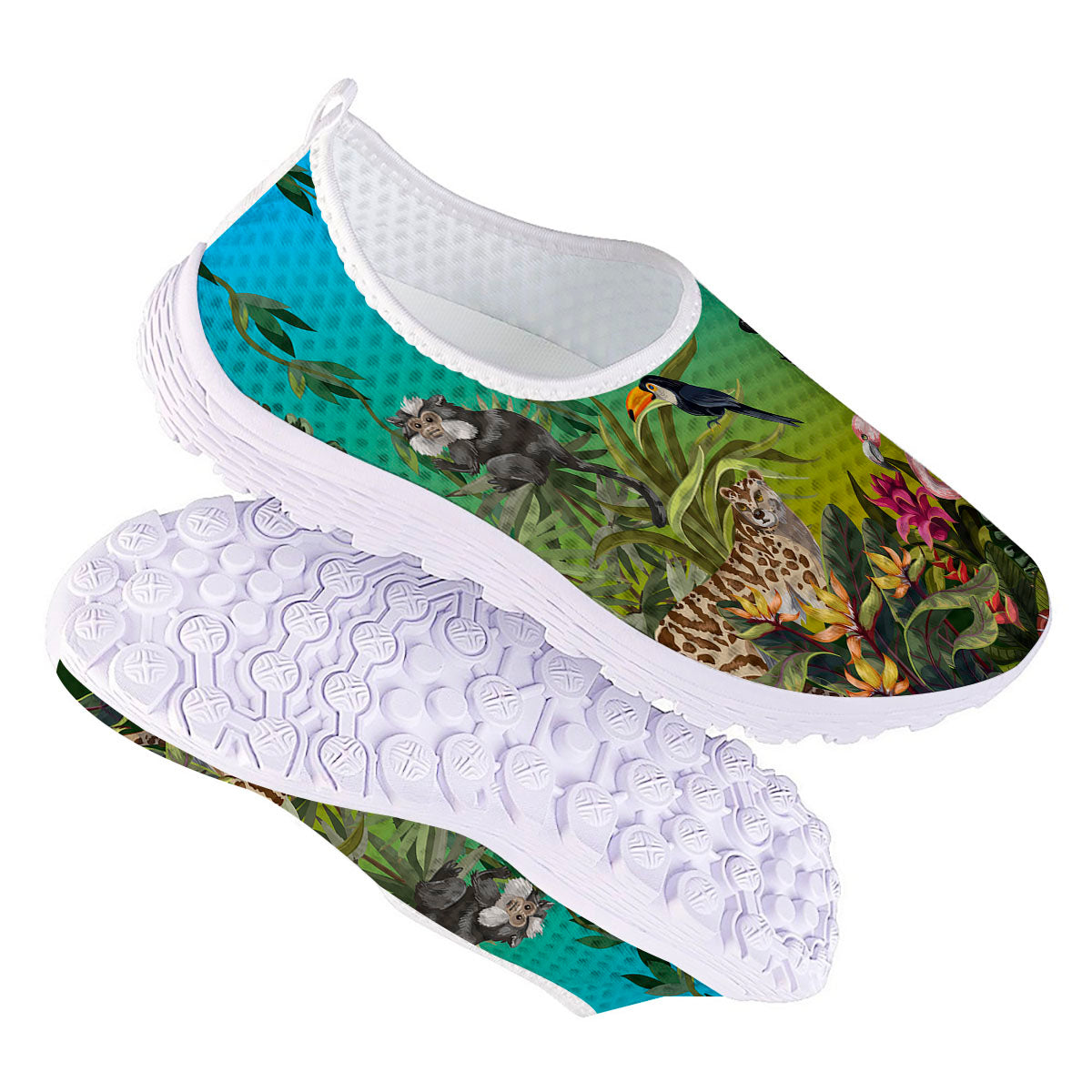 Wild Animals Jungle Print Nurse Shoes-grizzshop
