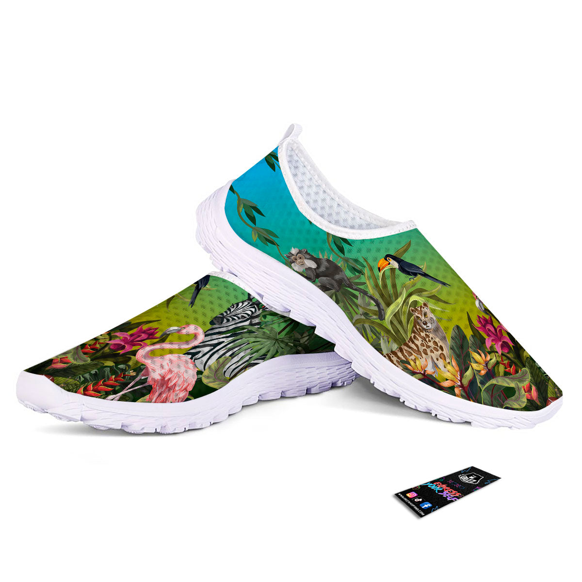 Wild Animals Jungle Print Nurse Shoes-grizzshop