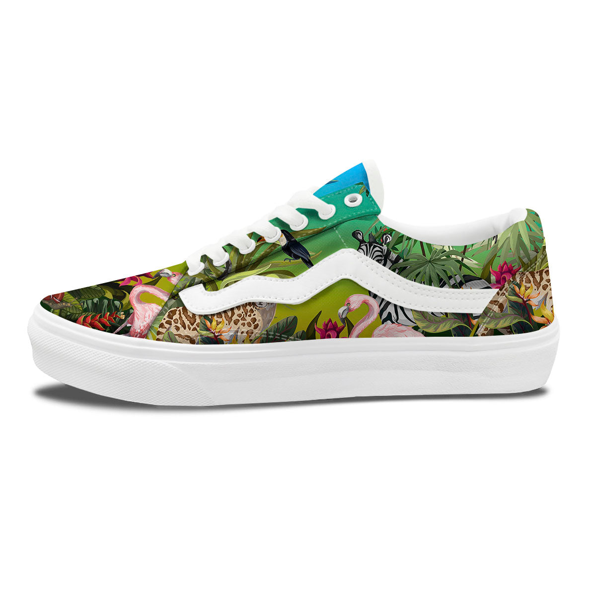 Wild Animals Jungle Print Skate Shoes-grizzshop