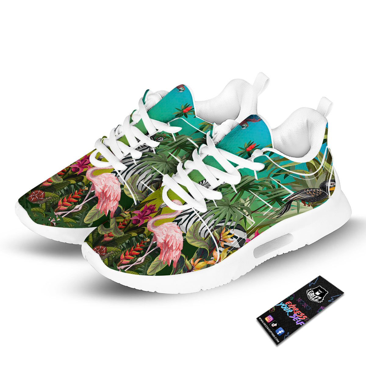 Wild Animals Jungle Print Tennis Shoes-grizzshop
