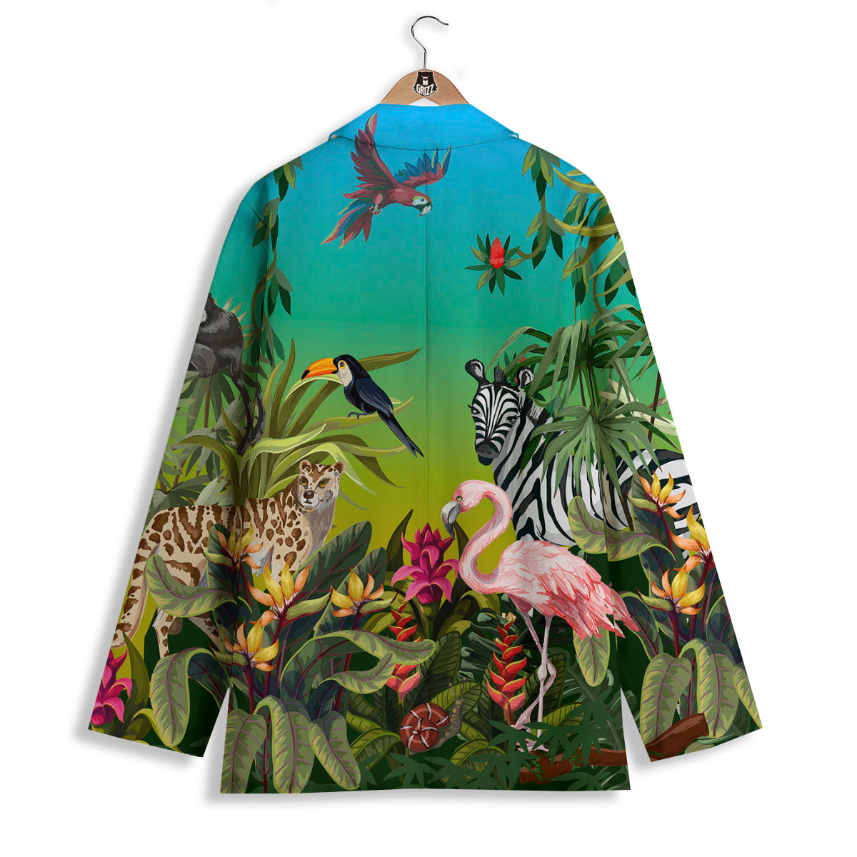Wild Animals Jungle Print Women's Blazer-grizzshop