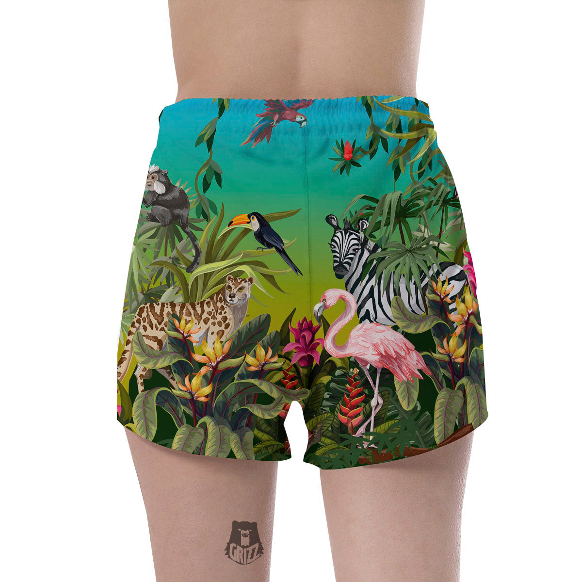Wild Animals Jungle Print Women's Shorts-grizzshop