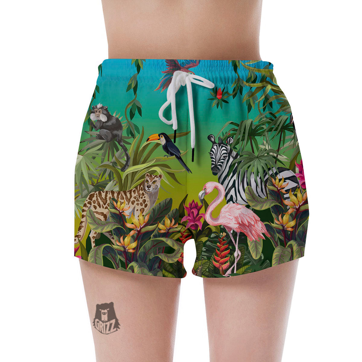 Wild Animals Jungle Print Women's Shorts-grizzshop