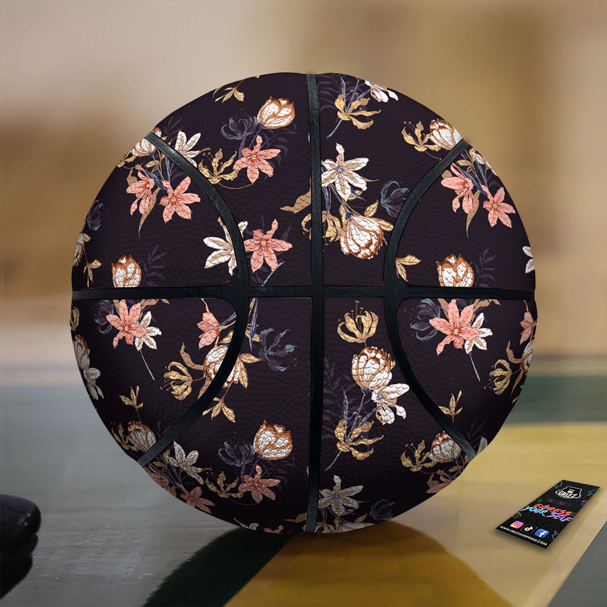 Wild Flower Print Pattern Basketball-grizzshop