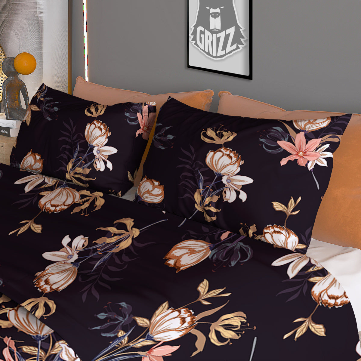 Wild Flower Print Pattern Duvet Cover Bedding Set-grizzshop