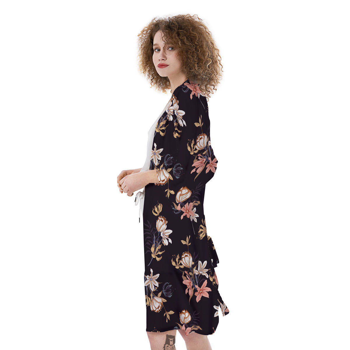 Wild Flower Print Pattern Kimono-grizzshop