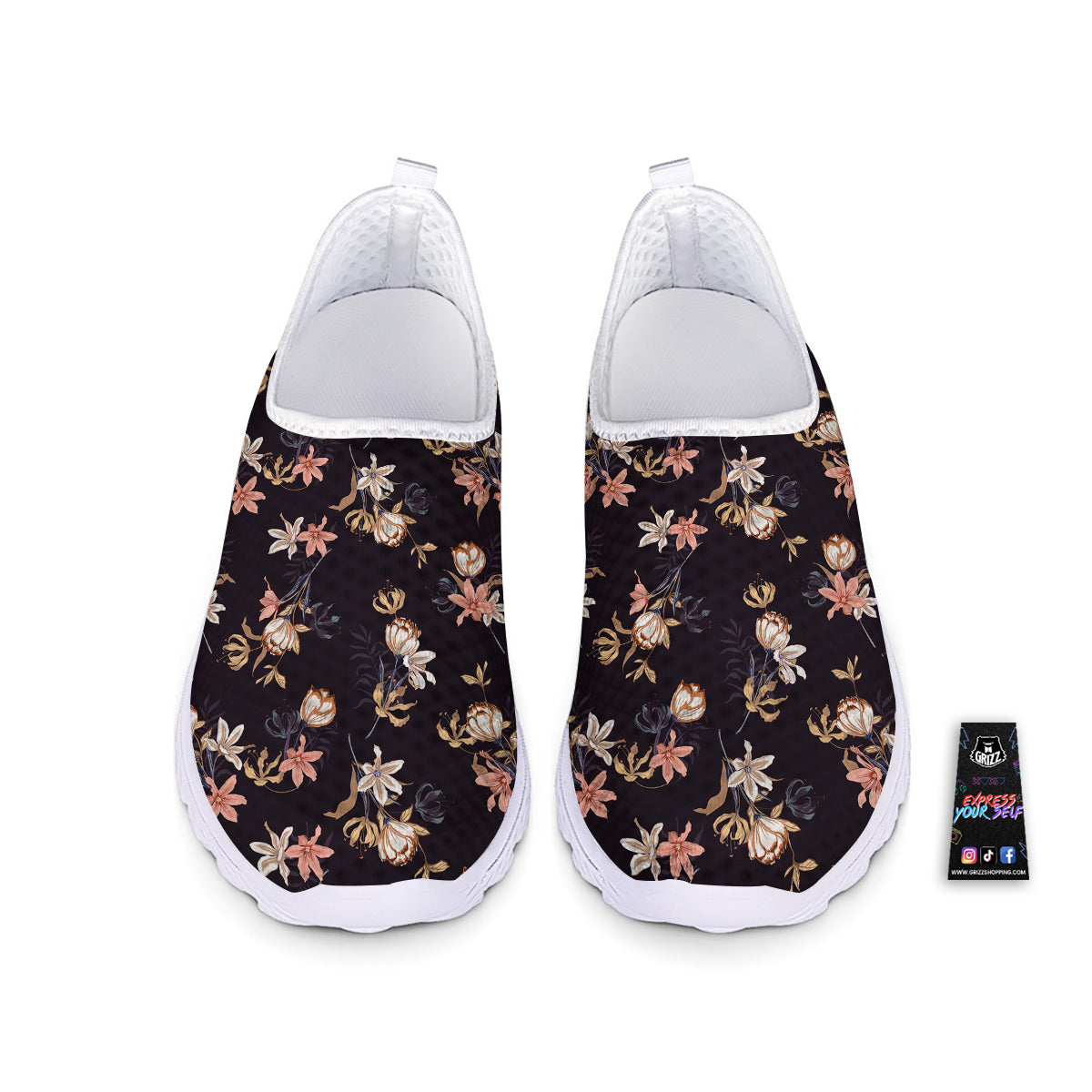 Wild Flower Print Pattern Nurse Shoes-grizzshop