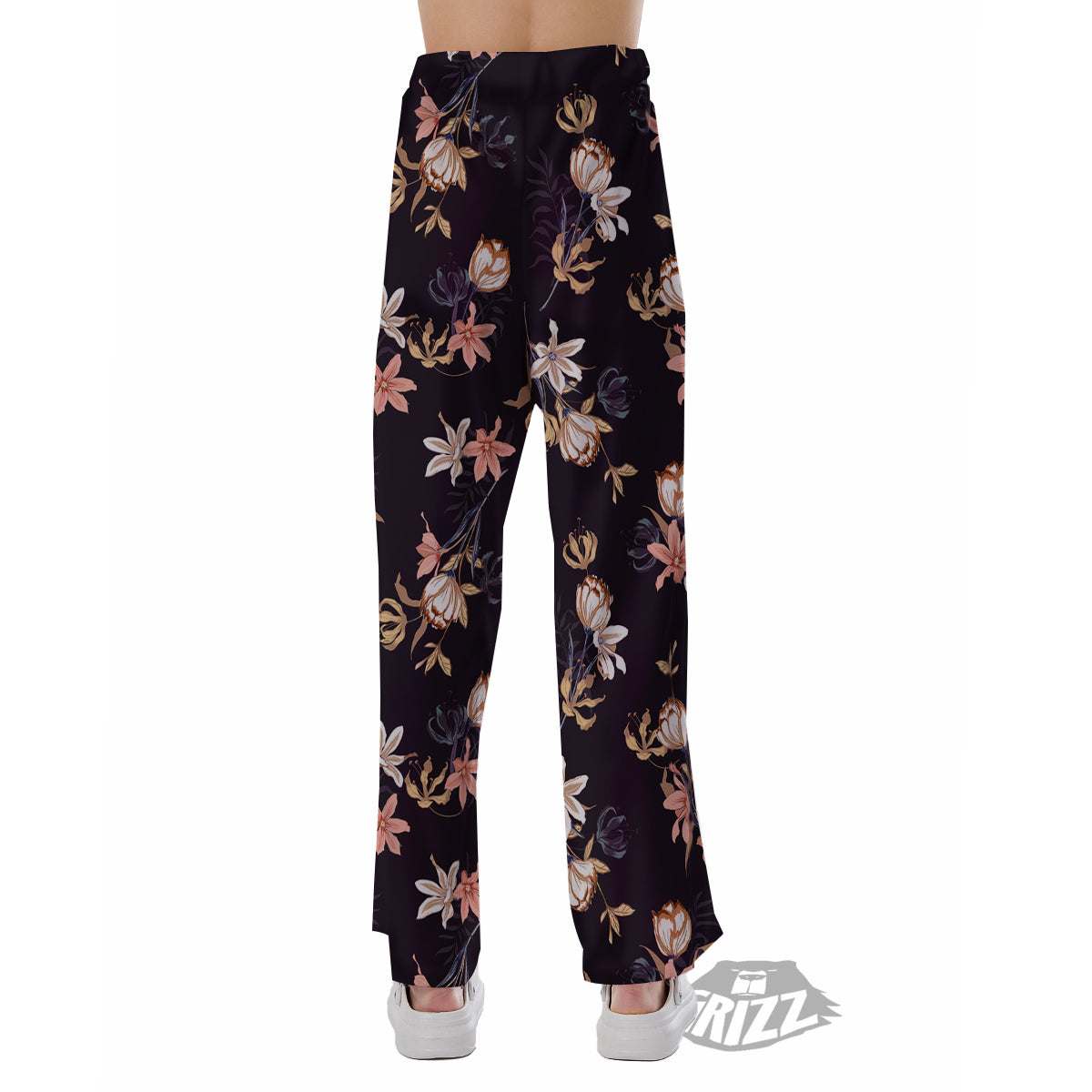 Wild Flower Print Pattern Pajama Pants-grizzshop