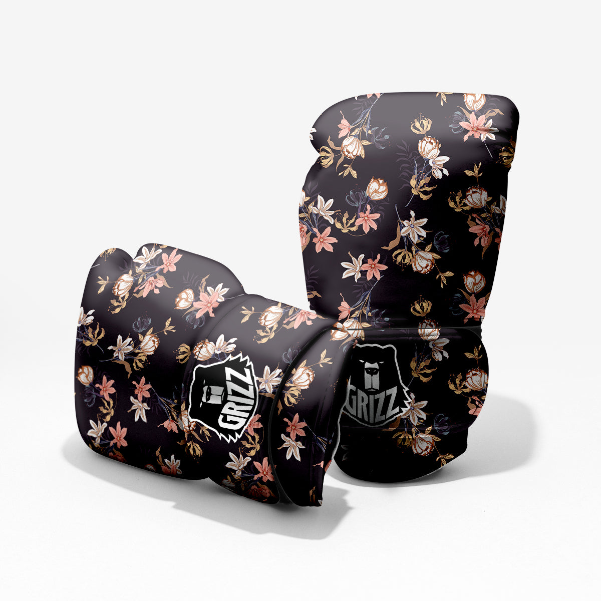Wild Flower Print Pattern Sparring Gloves-grizzshop