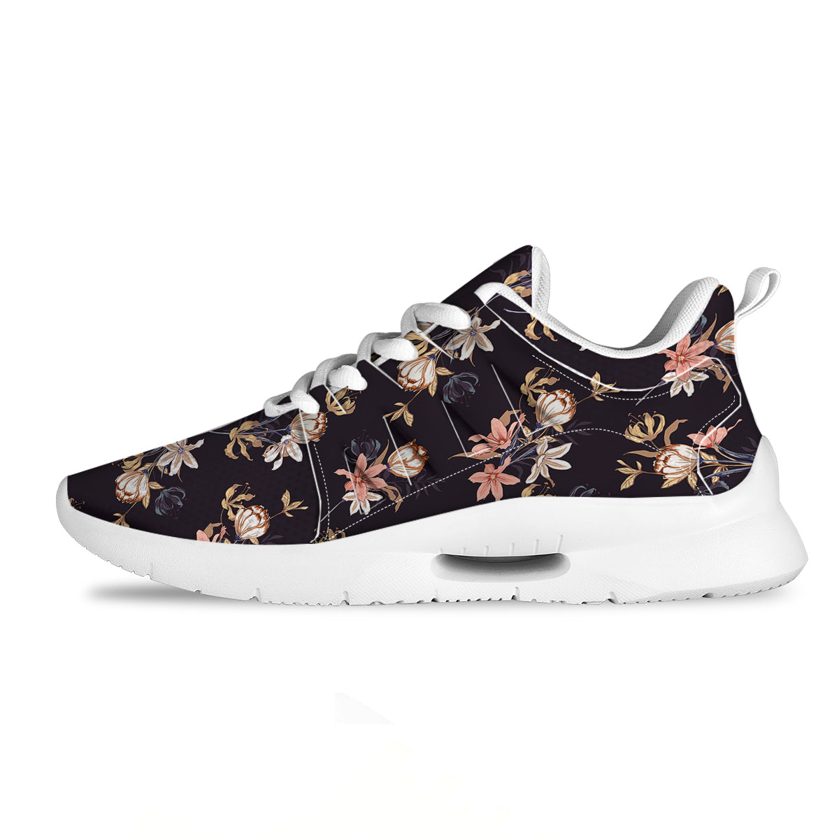 Wild Flower Print Pattern Tennis Shoes-grizzshop