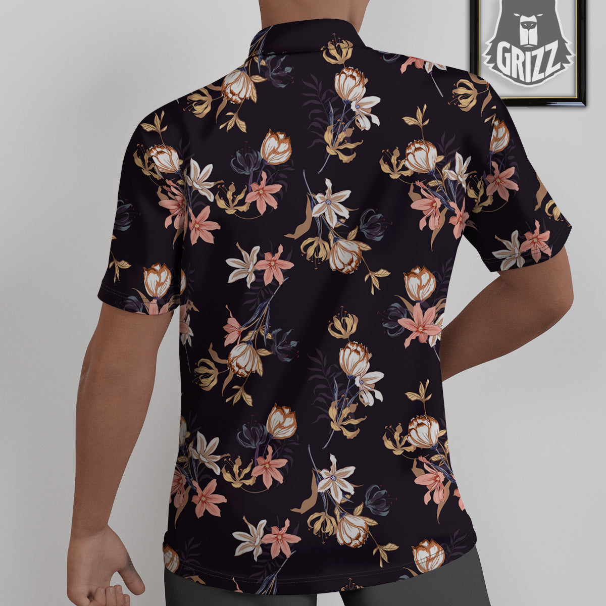 Wild Flower Print Pattern Untucked Shirts-grizzshop