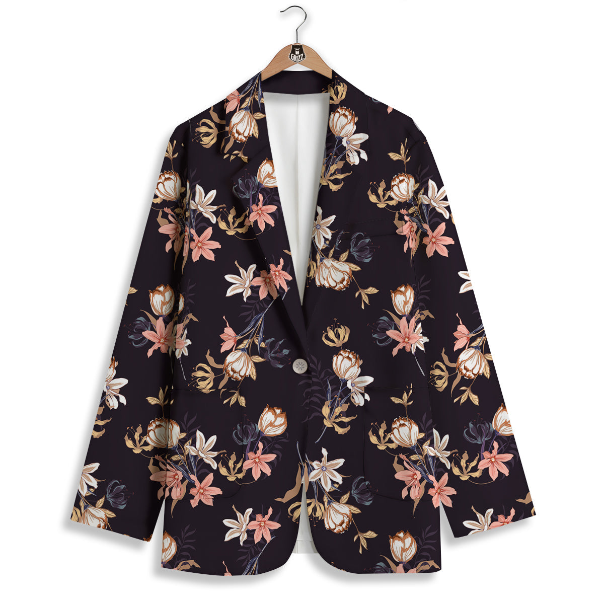 Wild Flower Print Pattern Women's Blazer-grizzshop