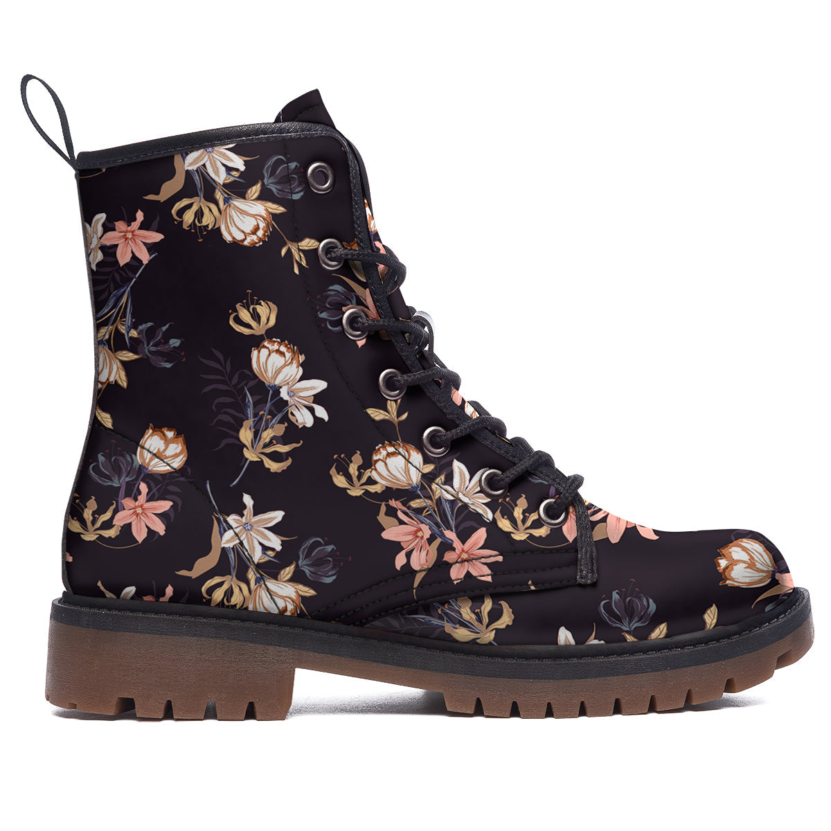Wild Flower Print Pattern Work Boots-grizzshop