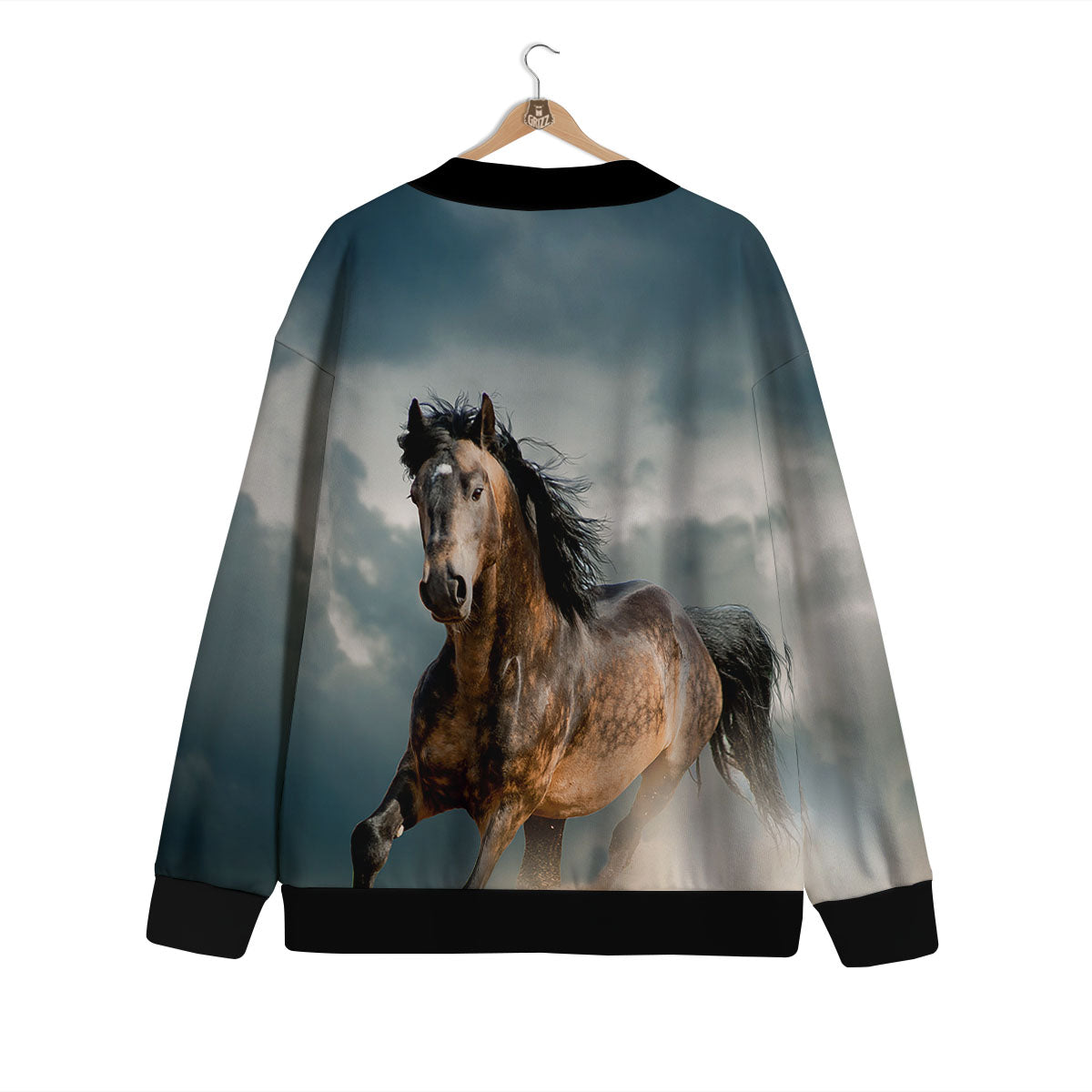 Wild Horses Running Print Cardigan-grizzshop