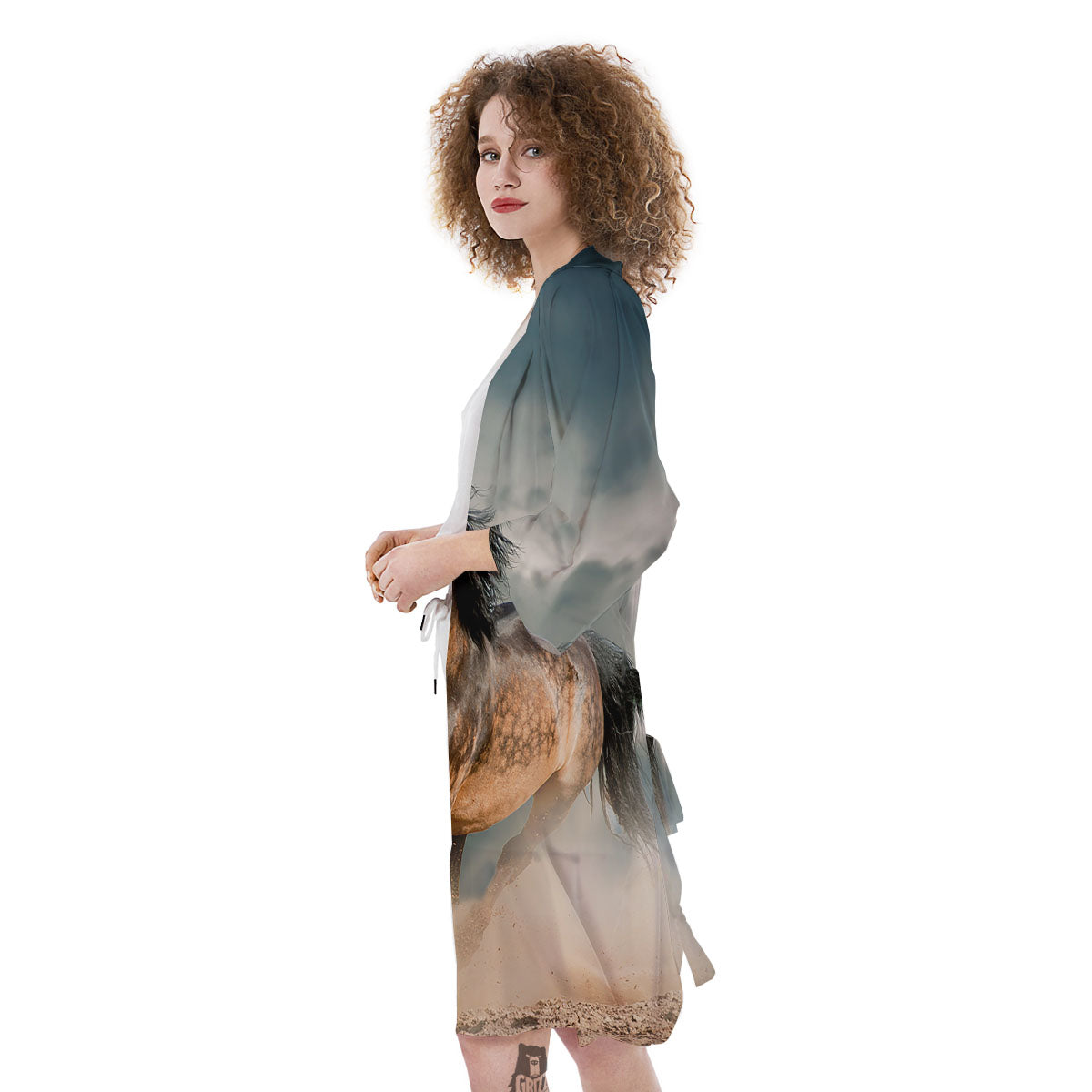 Wild Horses Running Print Kimono-grizzshop