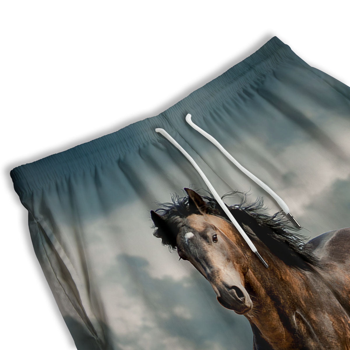 Wild Horses Running Print Men's Athletic Shorts