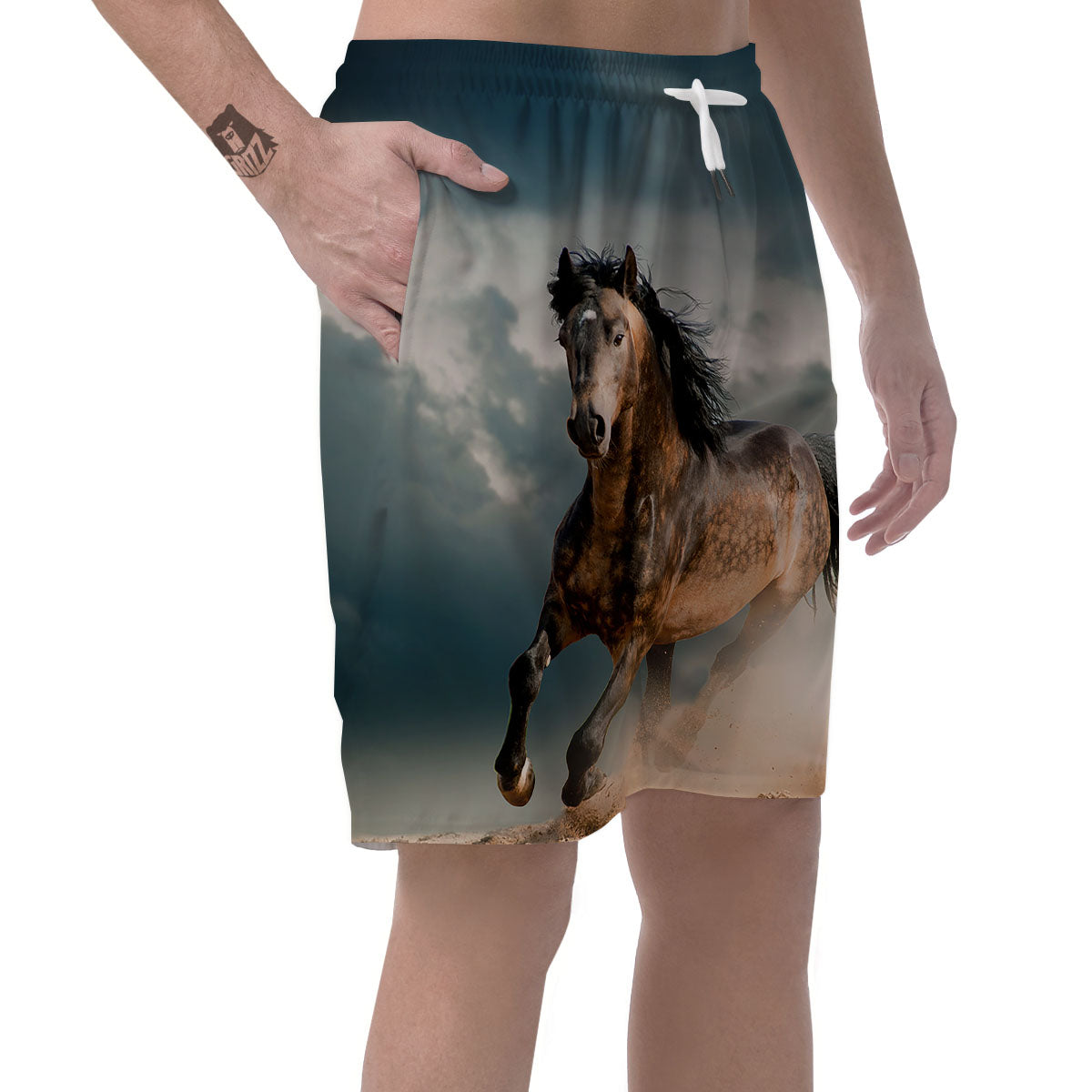 Wild Horses Running Print Men's Shorts-grizzshop