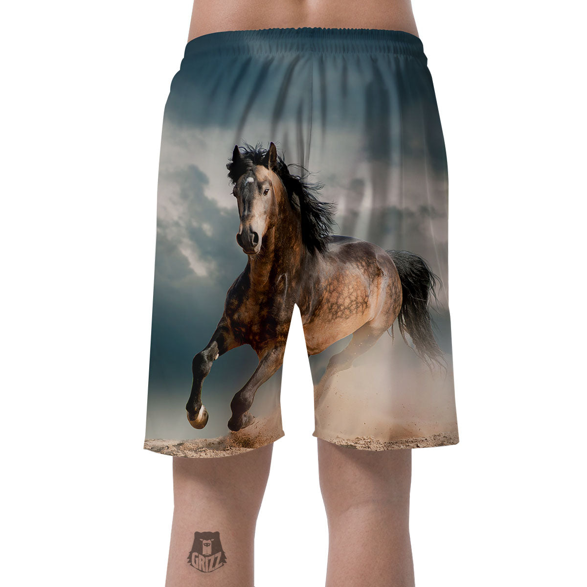 Wild Horses Running Print Men's Shorts-grizzshop
