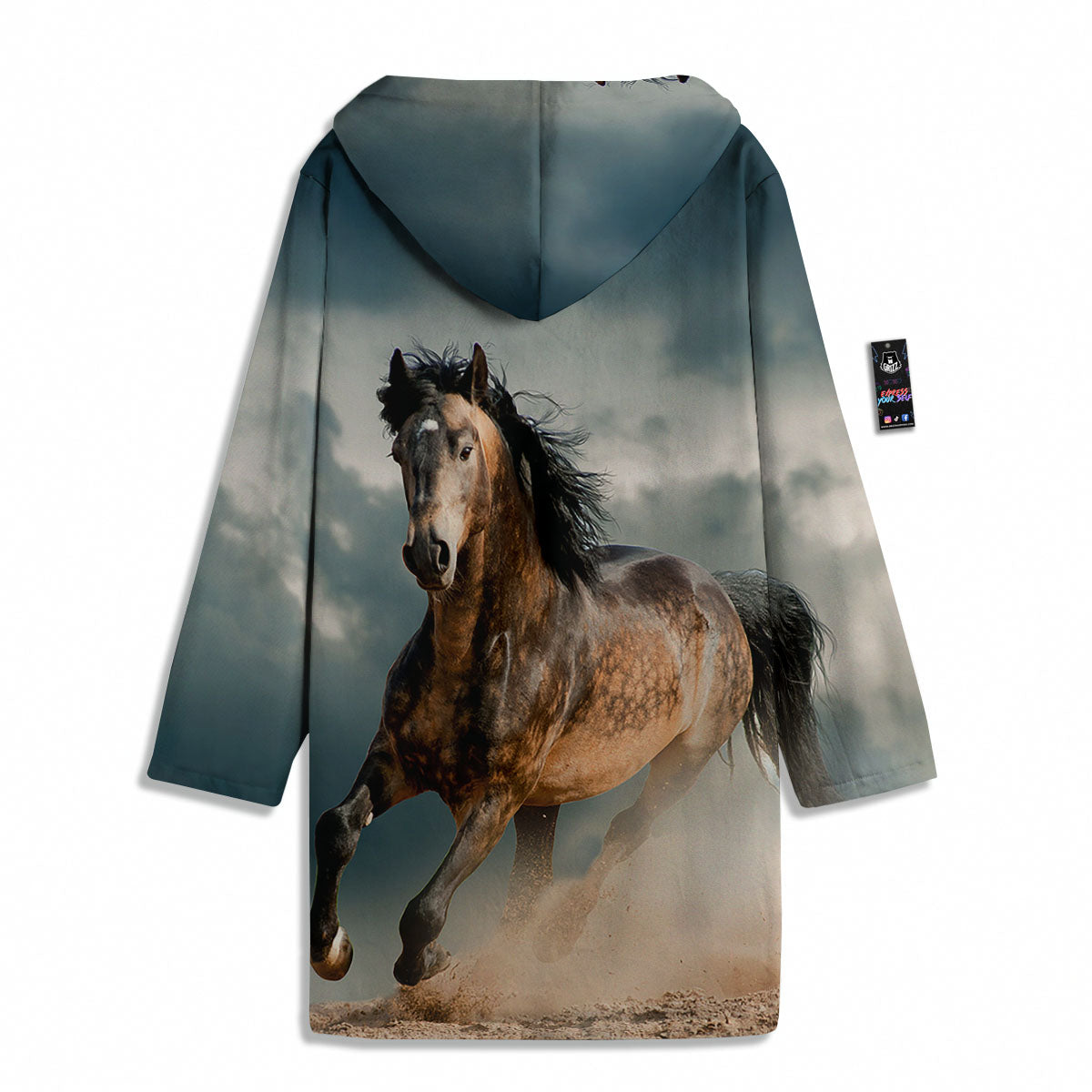 Wild Horses Running Print Men's Windbreaker Jacket-grizzshop