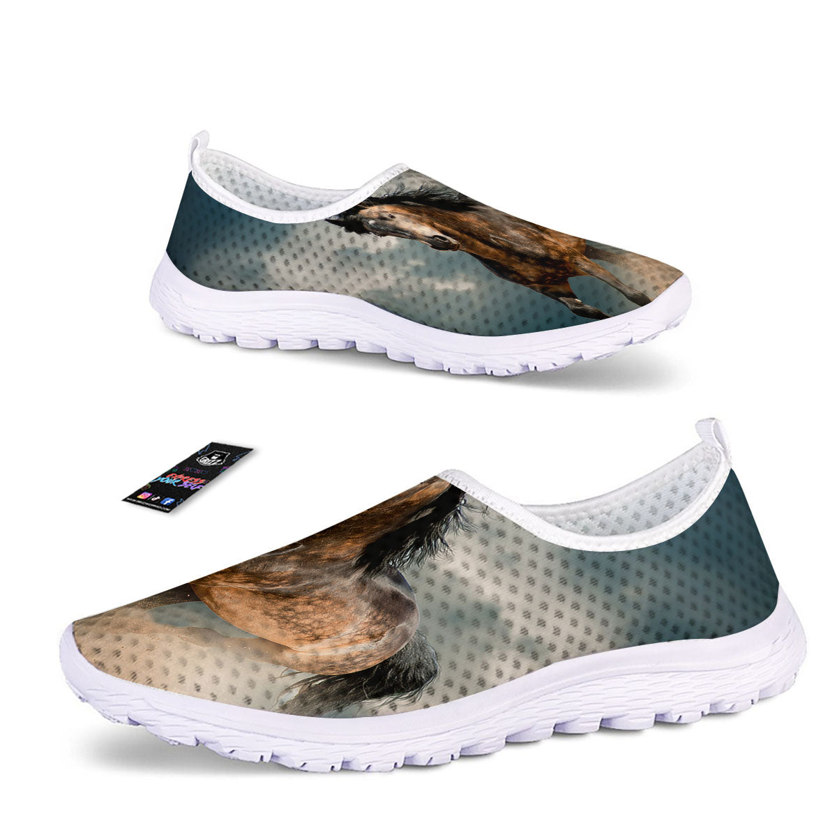 Wild Horses Running Print Nurse Shoes-grizzshop