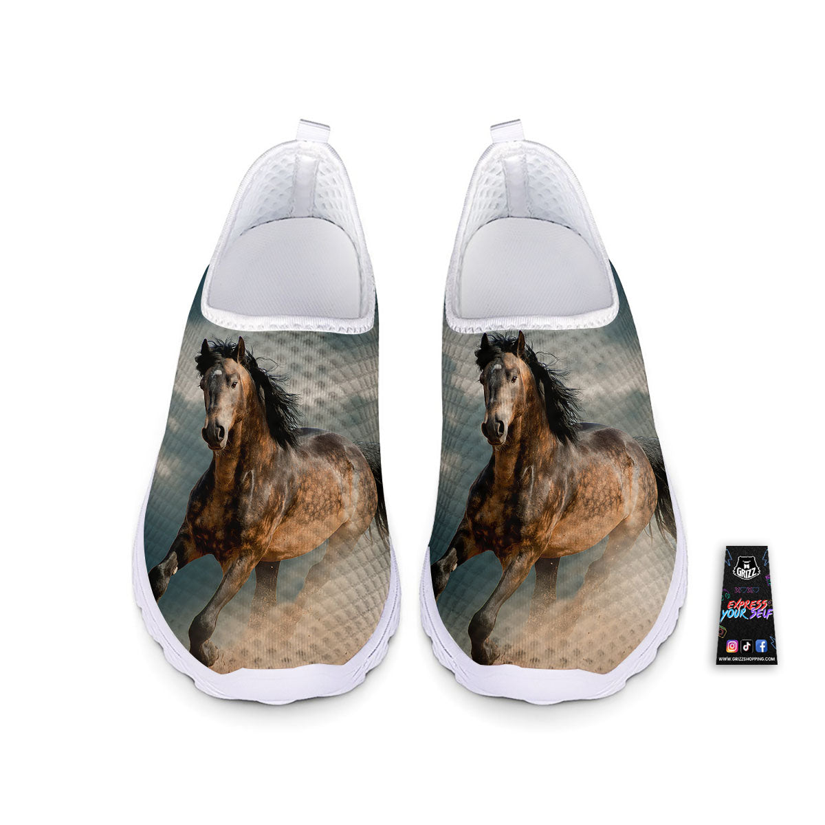 Wild Horses Running Print Nurse Shoes-grizzshop