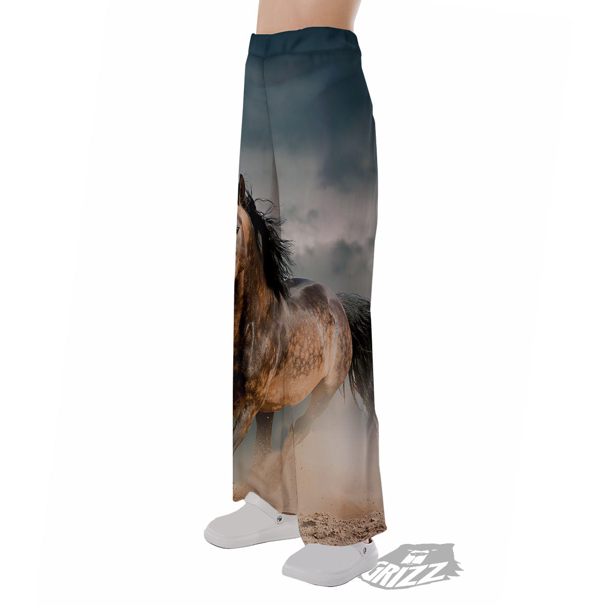 Wild Horses Running Print Pajama Pants-grizzshop