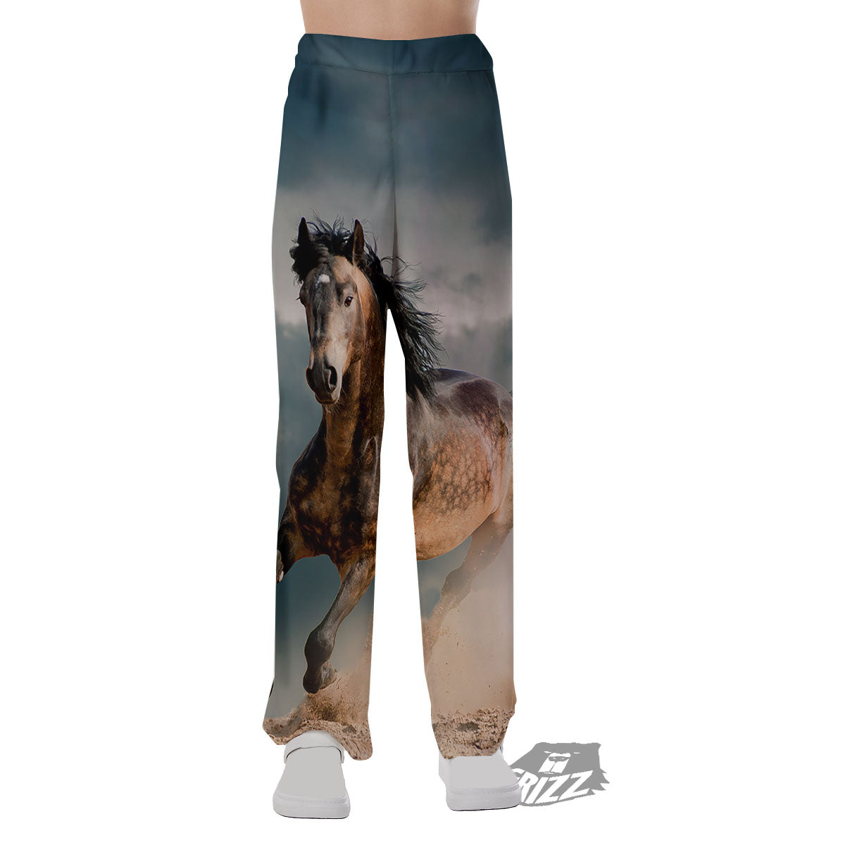 Wild Horses Running Print Pajama Pants-grizzshop