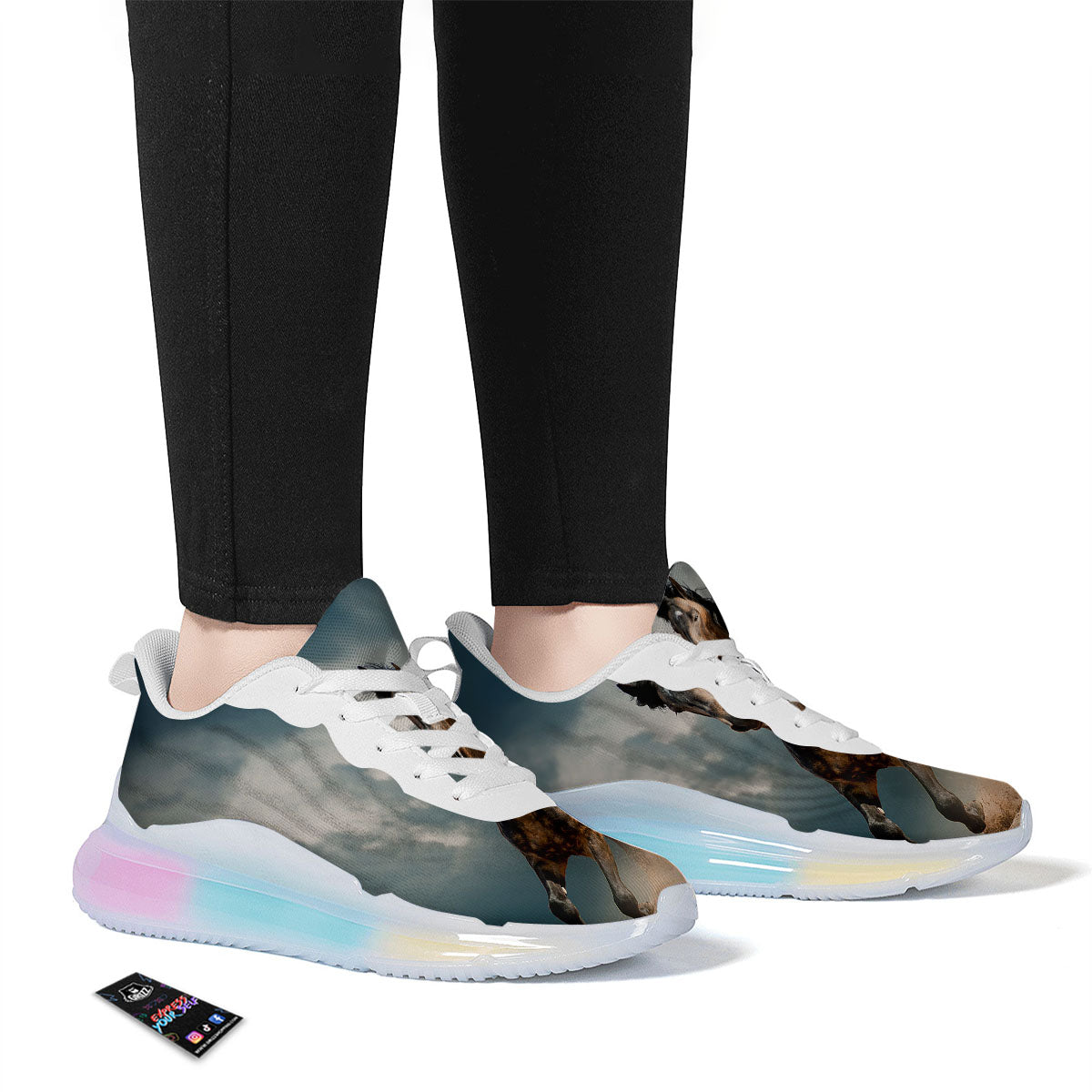 Wild Horses Running Print Running Sneakers-grizzshop