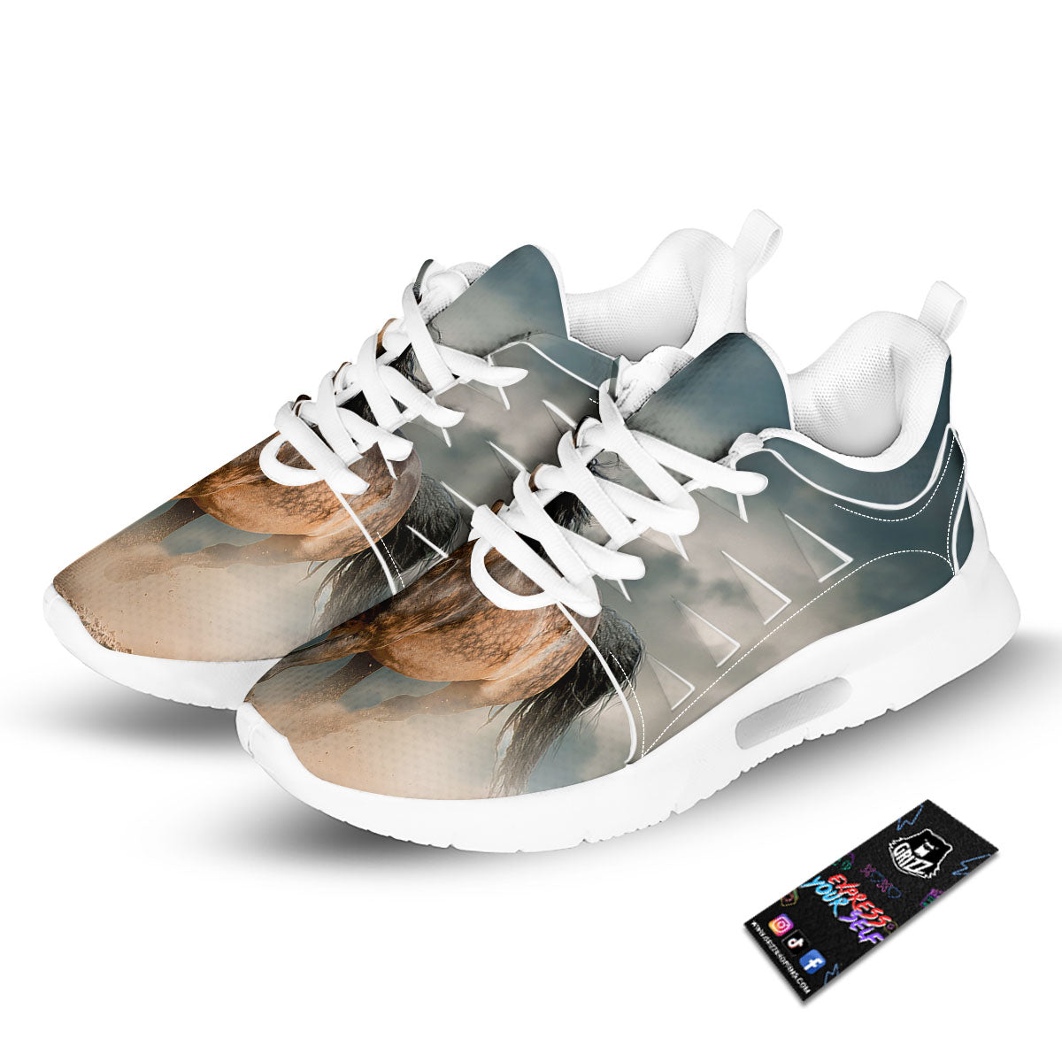 Wild Horses Running Print Tennis Shoes-grizzshop