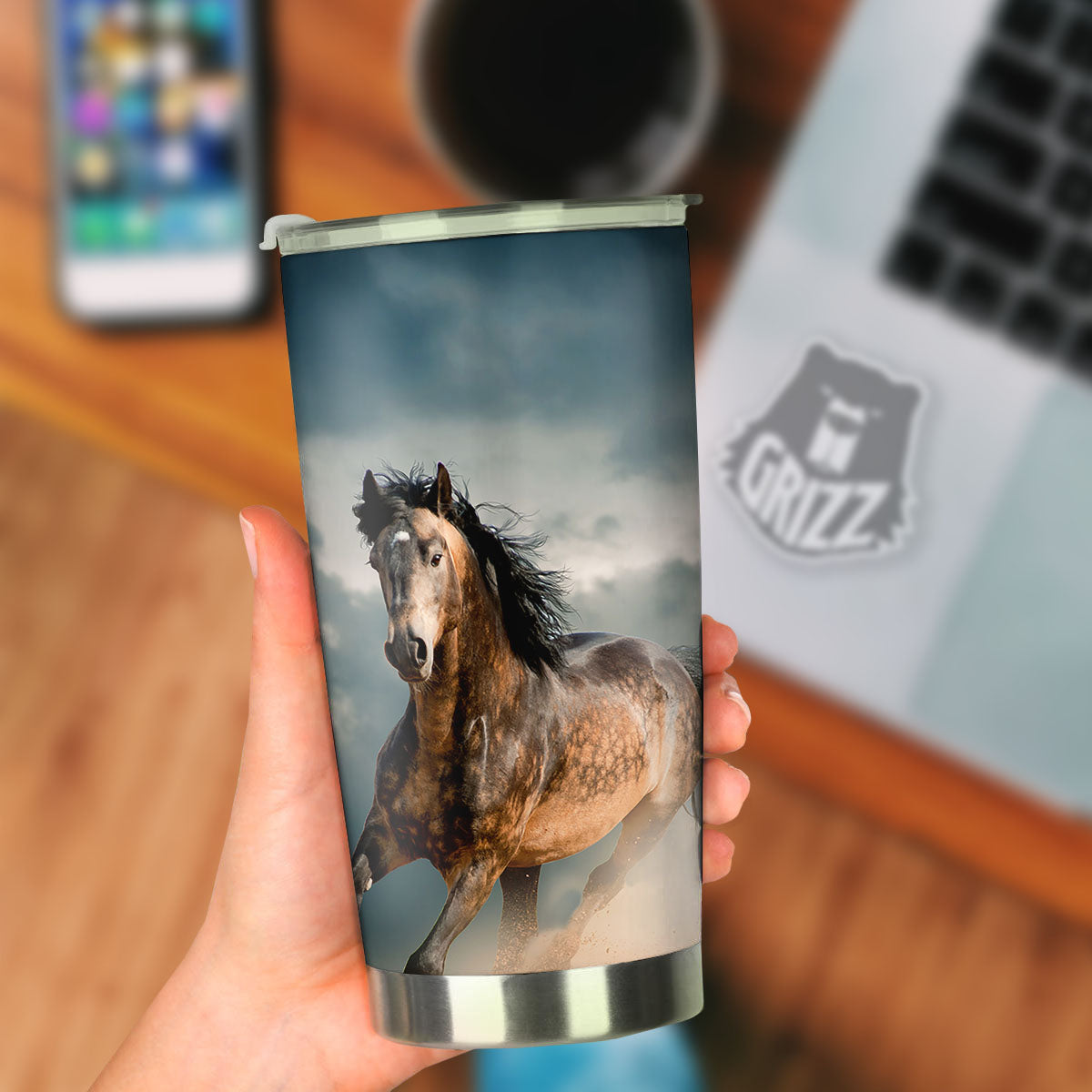 Wild Horses Running Print Tumbler-grizzshop