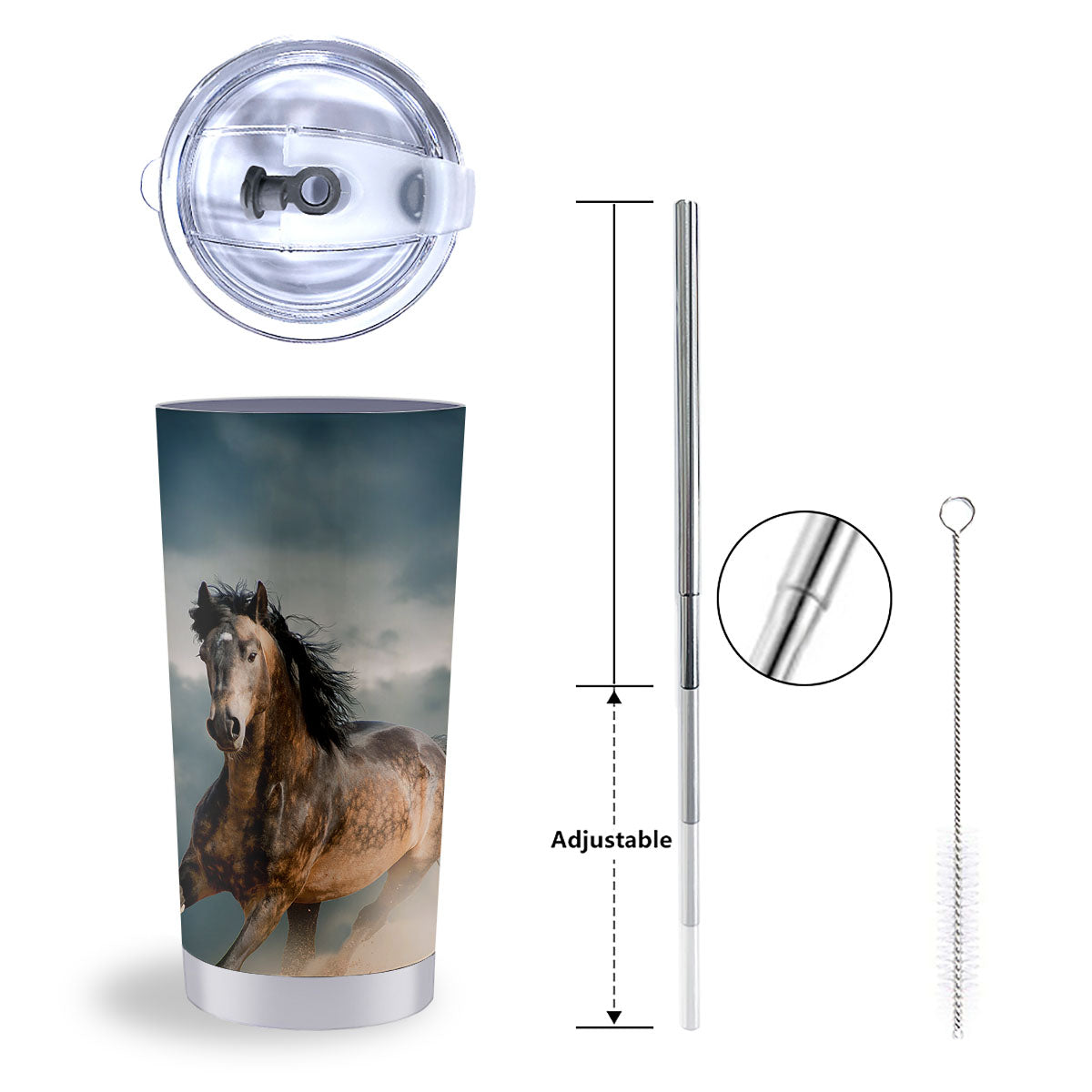 Wild Horses Running Print Tumbler-grizzshop