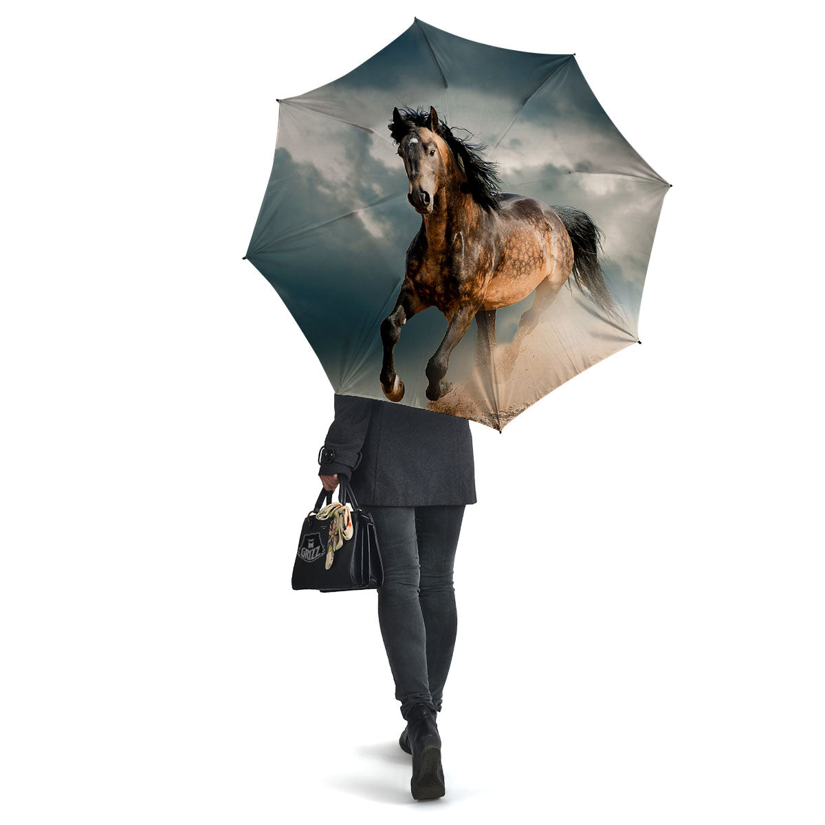 Wild Horses Running Print Umbrella-grizzshop