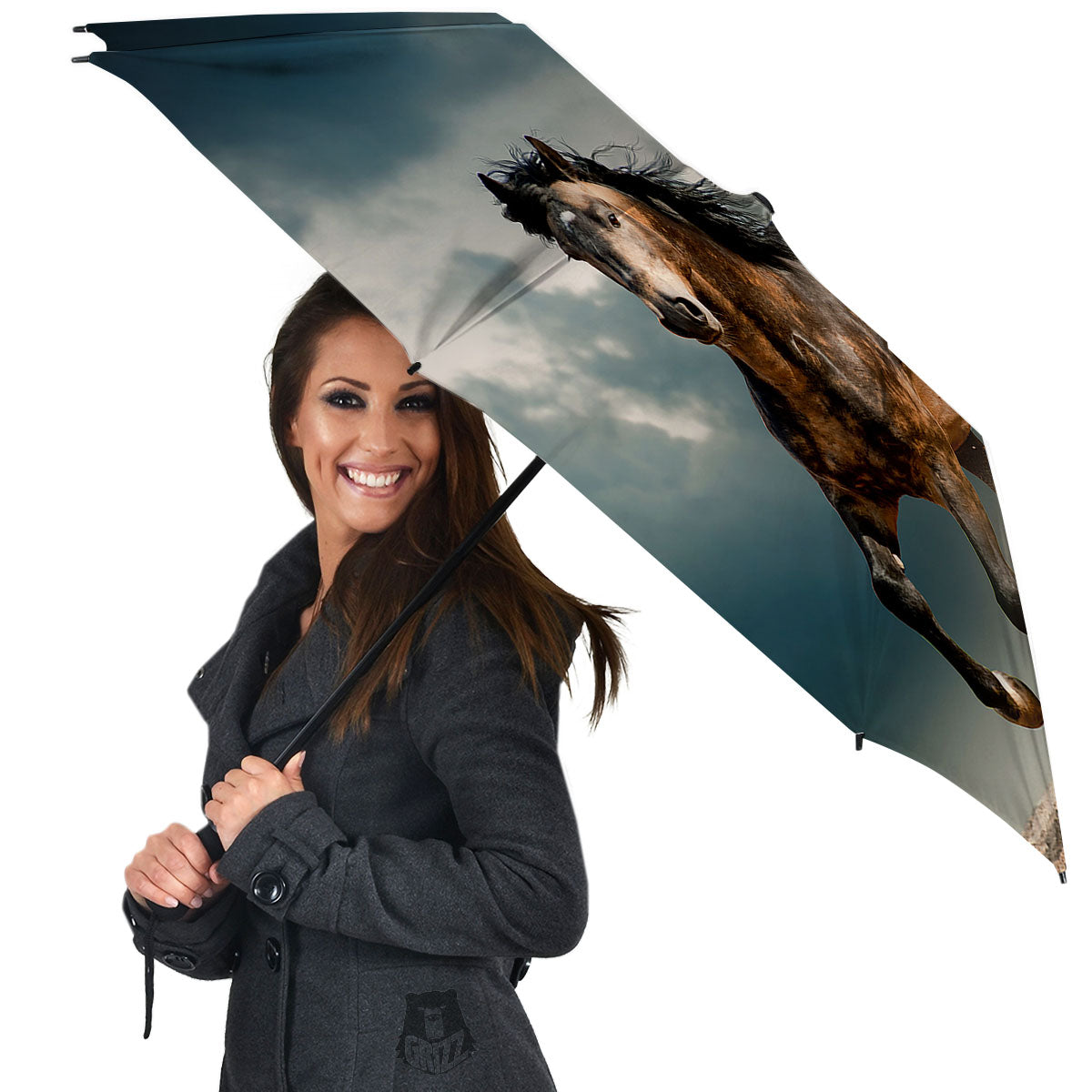 Wild Horses Running Print Umbrella-grizzshop