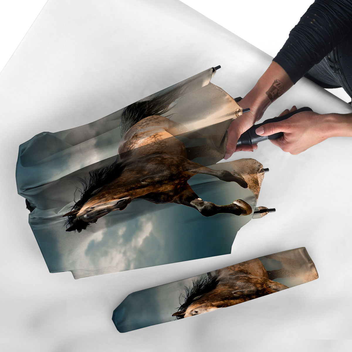 Wild Horses Running Print Umbrella-grizzshop