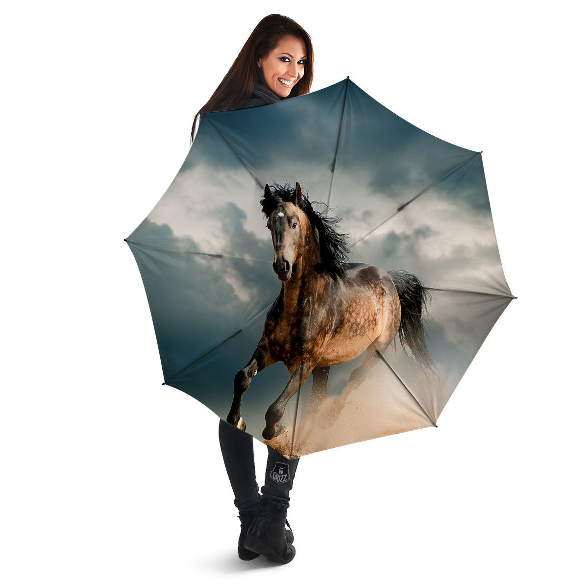 Wild Horses Running Print Umbrella-grizzshop