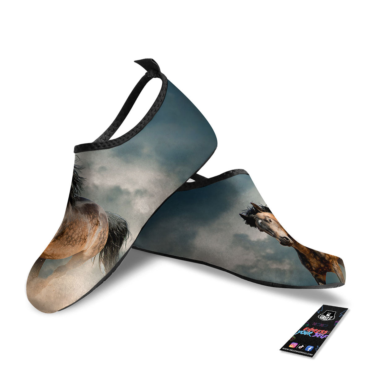 Wild Horses Running Print Water Shoes-grizzshop